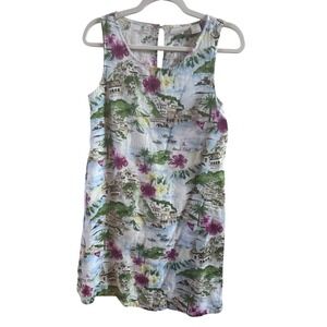 Cynthia Rowley Sz Medium Amalfi Coast Italy Seaside Linen Sleeveless Shift Dress